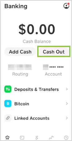 Cash App Banking Section